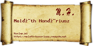 Meláth Honóriusz névjegykártya